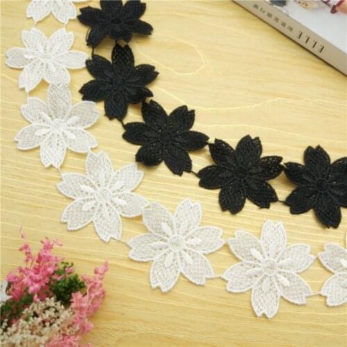 19yards width 5cm polyester flower water soluble embroidery lace childrens clothing decorative flower paste sewing accessories