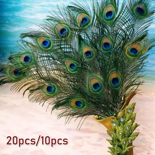 20pcs/10pcs/5pcs Peacock Tail Eye Feathers DIY Crafts 25-30cm Crafts Trimmings House Room Decoration