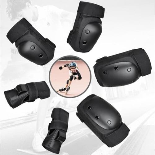 6Pcs/Set Children Adult Skating Shock-absorbing Adjustable Knee Hand Foot Elbow Guards Cover For Outdoor Sports Protective Case