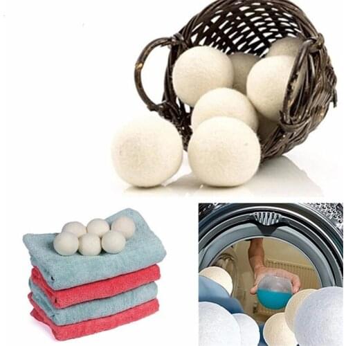 6Pcs/Pack Wool Dryer Balls Reusable Natural Organic Laundry Fabric Softener Ball Premium Washing Machine Laundry Clean Ball