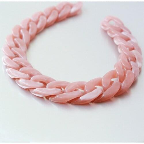 80pcs Marble Peach Acrylic Curb Chain Links,Plastic Curb Chain Links, Open Link per Size 23mmx16mm SC036