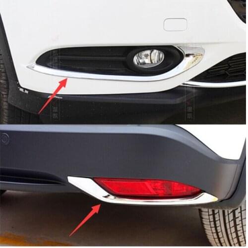 ACCESSORIES 4PCS FOR HONDA VEZEL HR-V 2014 2015 2016 CHROME FRONT REAR FOG LIGHT COVER TRIM MOLDING GARNISH LAMP LID