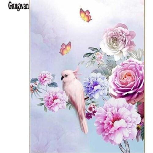 5D DIY Diamond Embroidery Peony Flower parrot 3d picture Diamond Painting Scenery Rhinestones cross stitch kits Christmas Gift