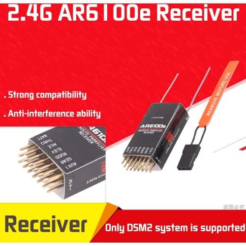 AR6100e 6 Channel Receiver For SPEKTRUM DSM2 JR 2.4ghz Micro Aircraft Helicopter Receiver 2.4 G Six-pass channal Receiver DX/DSX