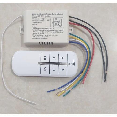 Wireless ON/OFF 1/2/3/4 Ways 220V Lamp Digital Remote Control Switch Receiver Transmitter Controller Lamp Home Replacement Parts