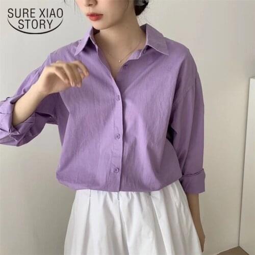 Long Sleeve Women Blouse Autumn Woman Shirt Loose Blusas Solid Korean Top Elegant Office Lady Clothing Chemisier Femme 10320