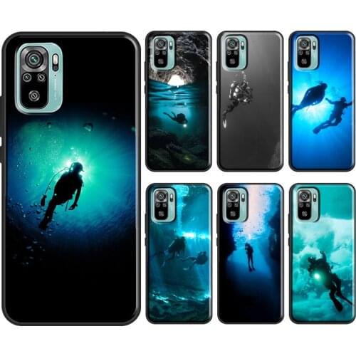 Scuba Diving Diver For Xiaomi Redmi Note 9S 8T 7 Note 10 8 9 Pro Case For Redmi 9A 9C 8A K40 9T Soft Cover