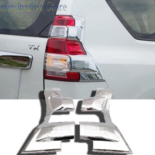 For Toyota Land Cruiser Prado FJ150 2014-2017 Chrome Rear Tail Light Lamp frame Cover Trim decoration Car Styling Accessories
