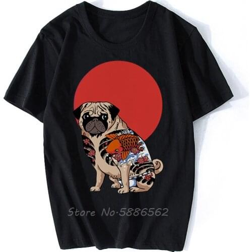 YAKUZA Tattoo Pug Anatomy Funny Anime T Shirt Men New White Casual Tshirt Homme JAPAN Manga Unisex Streetwear t-shirt