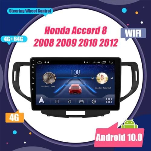 Head Unit For Honda Accord 8 2008 2009 2010 2012 Car Radio Multimedia Video Player Navigation GPS Android 10.0 No Dvd 2din
