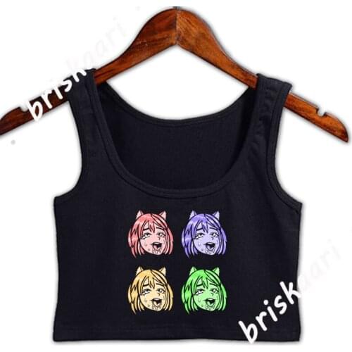 Hentai Manga Anime Sexy Face Cospla Crop Top Women Crop Top Women Sleeveless S-XXL Designing Building Clothing Graphic Vest