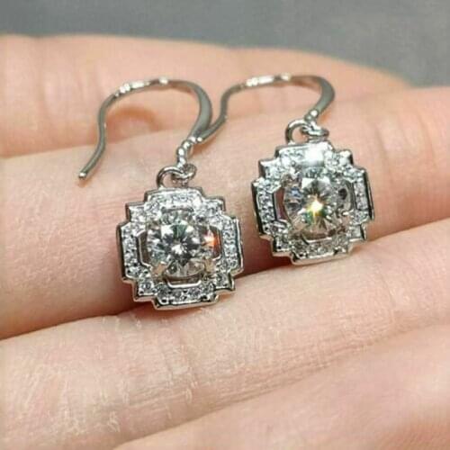 Huitan Geometric Shaped Womens Dangle Earrings with Dazzling Cubic Zirconia Crystal Wedding Earrings Trendy Jewelry Drop Ship