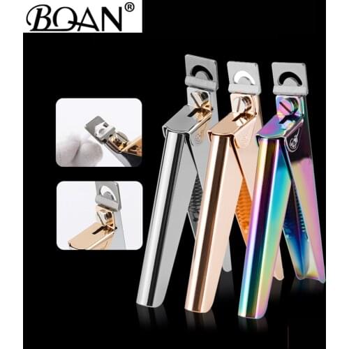 BQAN False Nail Tips Clipper Cutter Trimmer Remover Edge Rainbow Stainless Steel Fake Nails Art Nipper Nail Tools