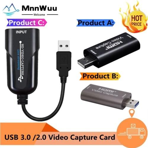 USB 3.0 HDMI Video Capture Card 1080P HDMI-compatible video Reliable streaming Adapter For Live Broadcasts Video Record