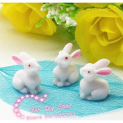Kawaii small resin rabbit Cabochon Flat back decoration 50pcs/lot 14mm