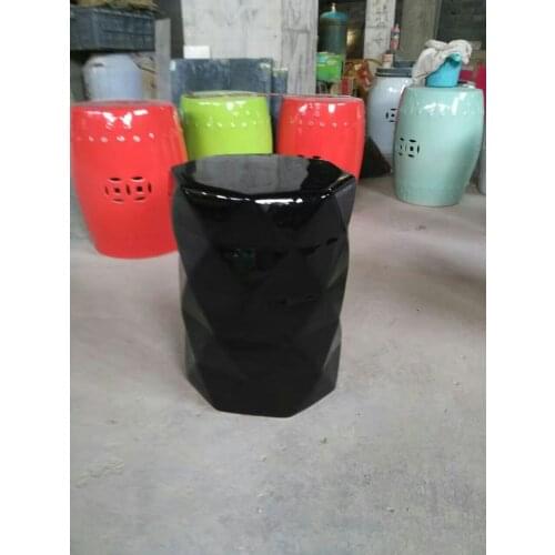 Jindezhen dressing ceramic garden stool Chinese ceramic drum stool bathroom porcelain stool black