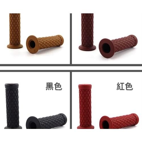 Motorcycle 7/8'' Retro Rubber Handlebar Hand Grip For Honda Suzuki Kawasaki Triumph Cafe Racer Bobber Custom