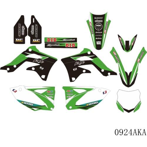 Full Graphics Decals Stickers Motorcycle Background Custom Number 3M For KAWASAKI KXF 450 KXF450 KX 450F 2012 2013 2014 2015