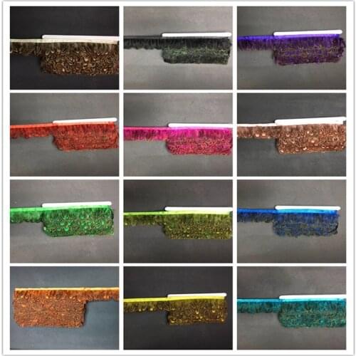 1-10 meters of natural pheasant feather cloth tape ornaments crafts DIY feather satin ribbon sewing clothing decoration feathers