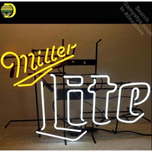 Miller Lite Neon Sign Restaurant neon bulb Sign neon lights Sign Custom glass Tube Handcraft Iconic Sign Display light up