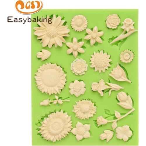 Multiple Styles Beautiful Flowers Silicone Molds Fondant Craft Cake Candy Pastry Baking Tool Gumpaste Mould