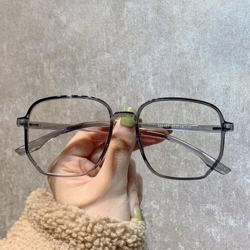 2020 New Anti-blue Glasses Retro Flat Mirror Large Frame Irregular Polygon Flat Mirror Ins Net Celebrity Plain Thin Glasses