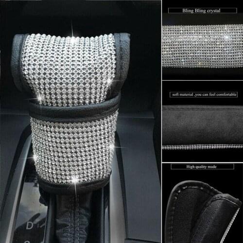 New Car Shift Knob Cover Bling Crystal Gear Auto Interior Accessories Replacement Gear Cover