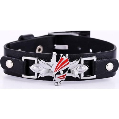 BLEACH Kurosaki ichigo Bracelet For Men Leather Rope Chain Bracelet homme Punk Bracelets Bangles Women Jewelry pulseras mujer