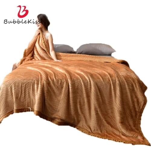 Bubble Kiss Plush Blanket Double-Layer Plus Fleece Throw Blanket Soft Embossing Design Blanket For Bed Thicken Warm Soft Blanket