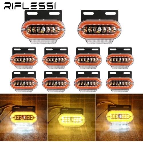 10 x 24V Truck Trailer Side Marker Lamp LED Clearance Lights Turn Signal Indicator Lamp Red White Amber Blue Green