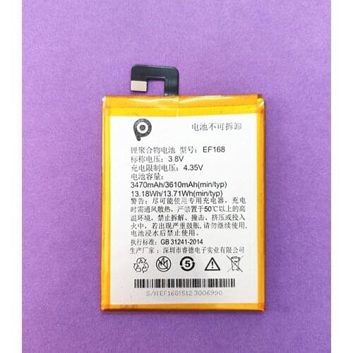 High Quality 3610mAh ef168 battery for PPTV Kings 7 King7 PP6000 Cell Phone Battery