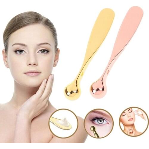 Y1UF Anti Wrinkle Eye Cream Applicator Mixing Spatulas Metal Face Mask Spoon Sticks Massage Manual Roller