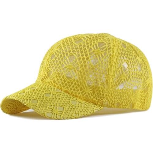 Womens Hollow Breathable Baseball Caps Mesh Cap Summer Lace Female Hat Cap