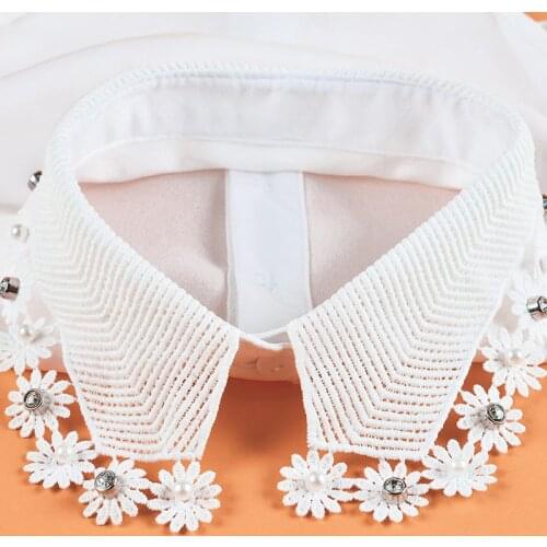 Women Shirt Lapel False Fake Collar Detachable Collars Decorative Half Shirt Blouse Tops Removable Faux Col Black Nep Kraagie