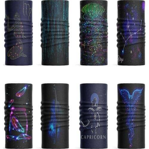 3D Printed Black Blue Starry Sky Summer Neck Gaiter Microfiber Seamless Tubular Headdress Bandana Women Kerchief Hijab Scarf