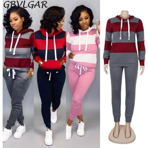 Autumn And Winter 2020 Womens set Tracksuit Long Sleeve Hoodied Sweatshirt Pockets Pants Suit Two Piece Set Outfits Sweatsuit