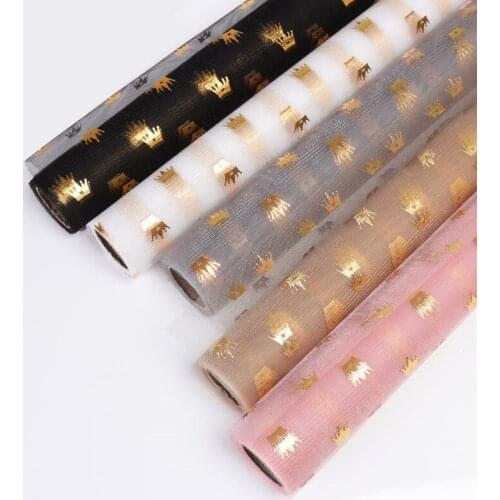 1M Crown Net Yarn Wrapping Paper Wedding Party Valentines Day Bouquet Gift Box Craft Paper DIY Flowers Scrapbook Decorative