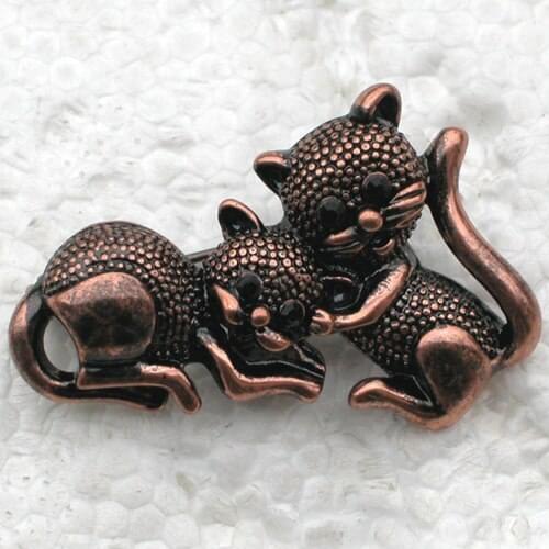 12pcs/lot Wholesale Cat Brooch Rhinestone Corsage Pin brooches C101606