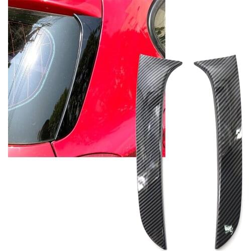 2pcs Car Rear Window Side Spoiler Canard Splitter Trim For 2012-2019 BMW F20 F21 1 Series Carbon Fiber ABS Decoration Parts