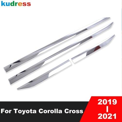 For Toyota Corolla Cross 2019 2020 2021 Chrome Side Door Trim Molding Strip Stream Panel Hoods Sticker Car Styling Accessories