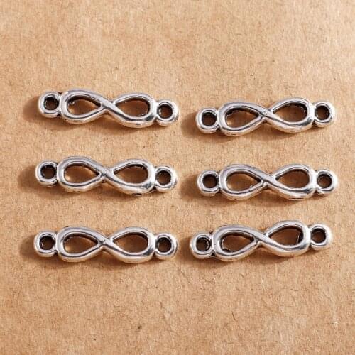 50pcs 21*5mm Charms Connectors Symbol Infinity Pendants for Necklace Earrings Bracelet DIY Handmade Jewelry Making Accessories