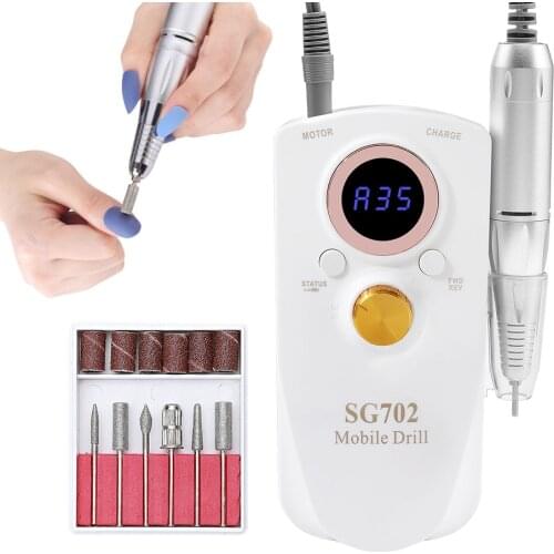 Rechargeable Portable Nail Polish Apparatus 35000RPM 36W Nail Drill Machine For Manicure Pedicure Gel Nail Art Set Grinding Tool