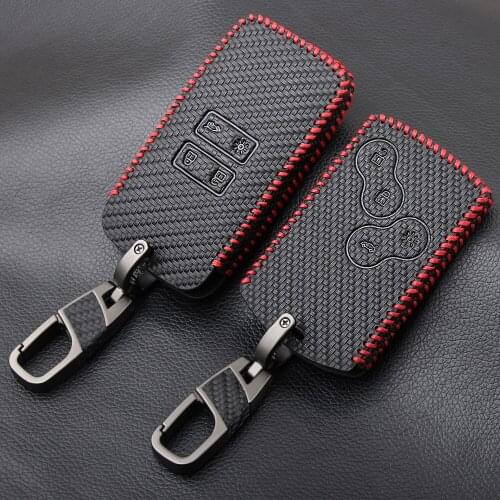 Car Key Cover for Renault Key Cover Carbon Fiber Imitation Key Case Chain For Renault Kadjar Megane Koleos QM5 QM6