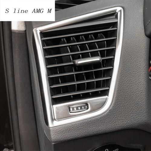 Car Styling AC Outlet Trim Refit Air Outlet Frame Decoration Sticker cover Interior For Audi brand Q5 2009-2018 auto Accessories