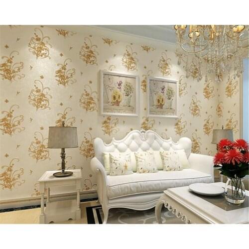 Beibehang Fresh Pastoral Stereo Carved Fine Blank Nonwoven papel de parede Wall paper Bedroom Background Living Room Wallpaper
