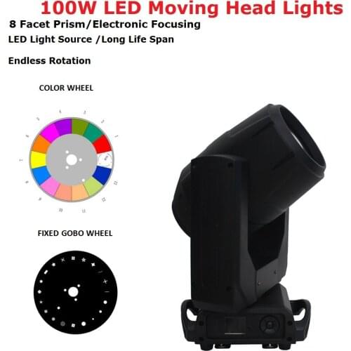 Free Ship 100W High Power LED Stage Lights Moving Head Beam Lights DMX512 Contol Electronic Focusing LED Dj Stage Effect Lights