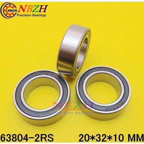 Free Shipping Excavator bearing 63804W10 63804-2RS 20*32*10 20X32X10 mm Double Shielded Deep Ball Bearings Large breadth 63804ZZ