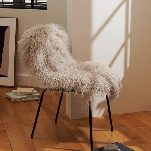 CX-D-60 Genuine Lambskin Chair Cover Cozy Sheepskin Area Rugs Sheep Fur Throw for Living Room Decor
