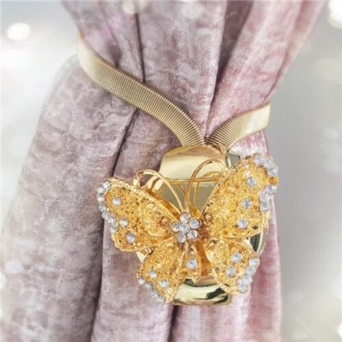 Butterfly Magnet Curtain Holder Buckle Clip Home Decor Curtain Hooks Stretchable Spring Strap Curtains Accessoires Gordijn Clips
