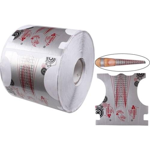 500Pcs/roll Nail Form Sticker UV Gel Nail Art Tip Extension Guide Tools for Salon Nails Care Transparent